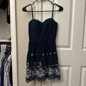 Speechless Navy Blue Embroidered Dress